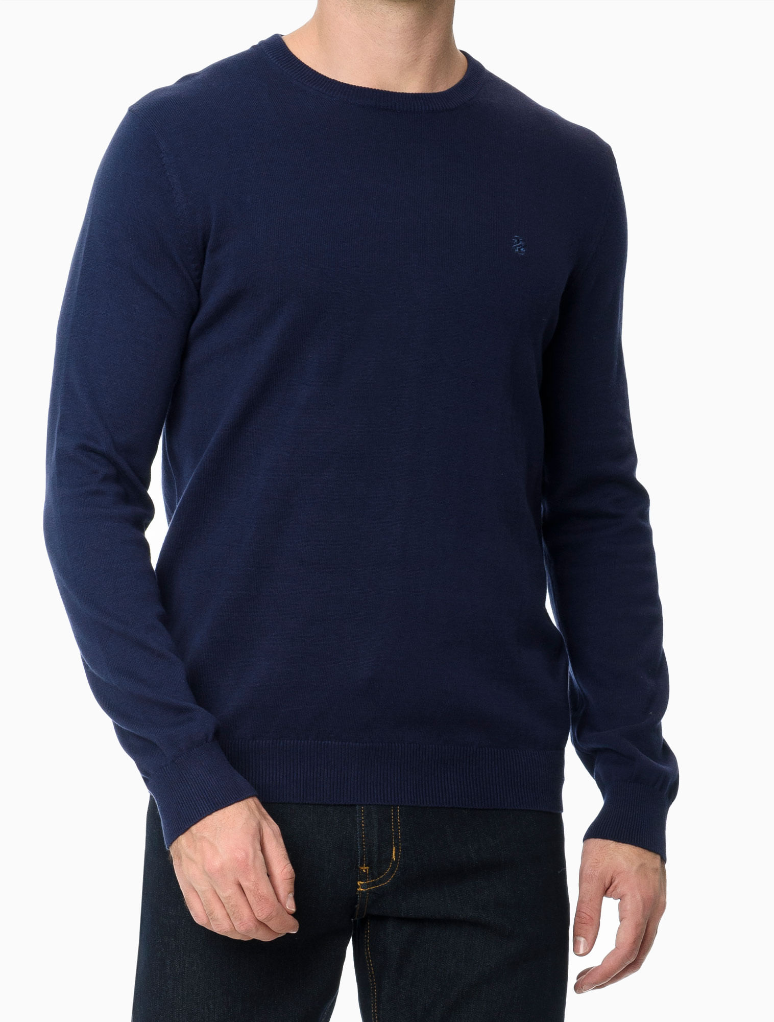 Suéter Tricot Básico Regular Masculino Azul Marinho Izod