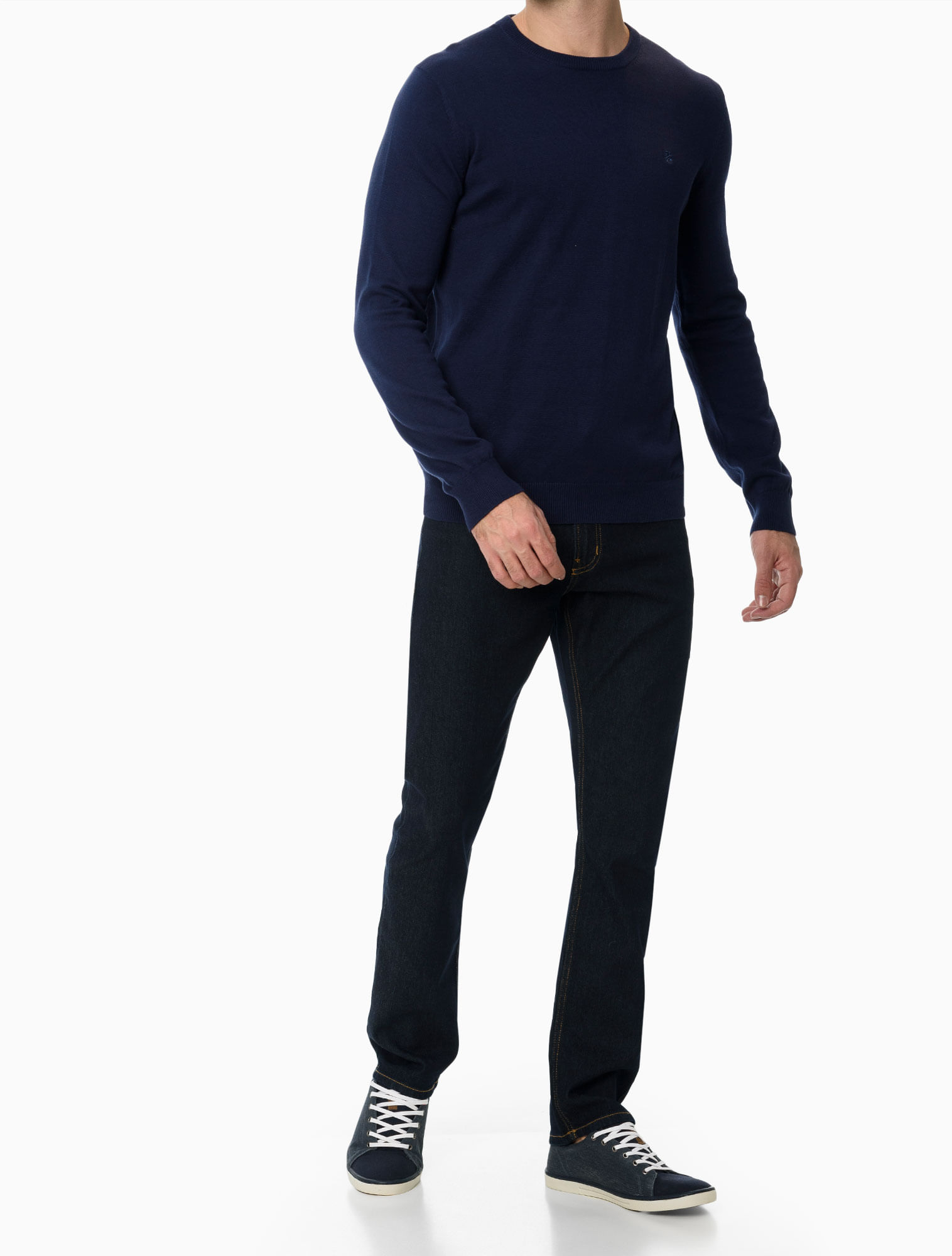 Suéter Tricot Básico Regular Masculino Azul Marinho Izod