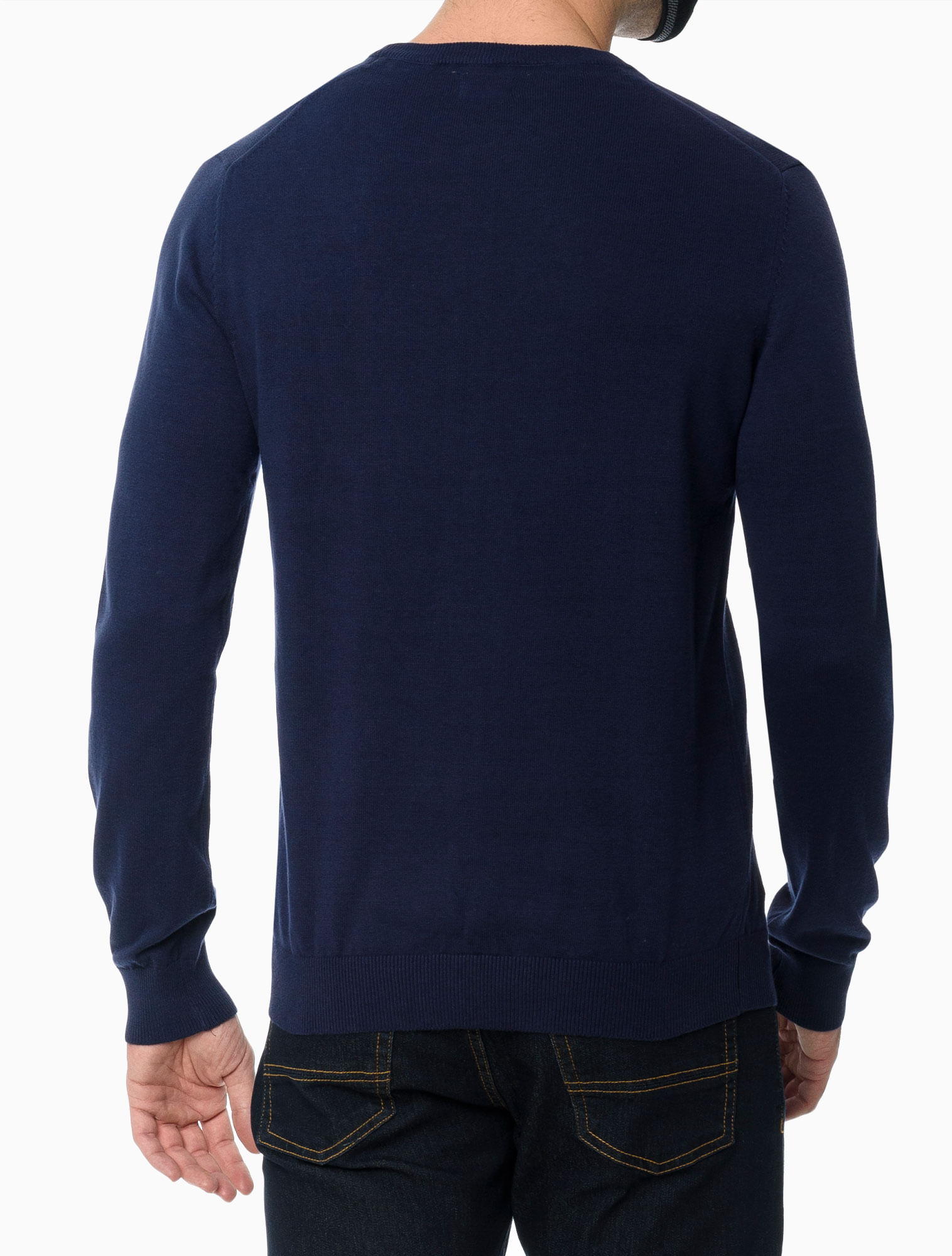 Suéter Tricot Básico Regular Masculino Azul Marinho Izod