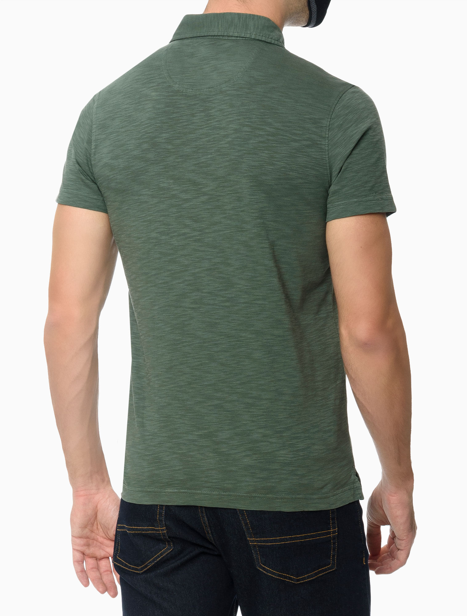 Polo Manga Curta Masculina Bolso Verde Izod