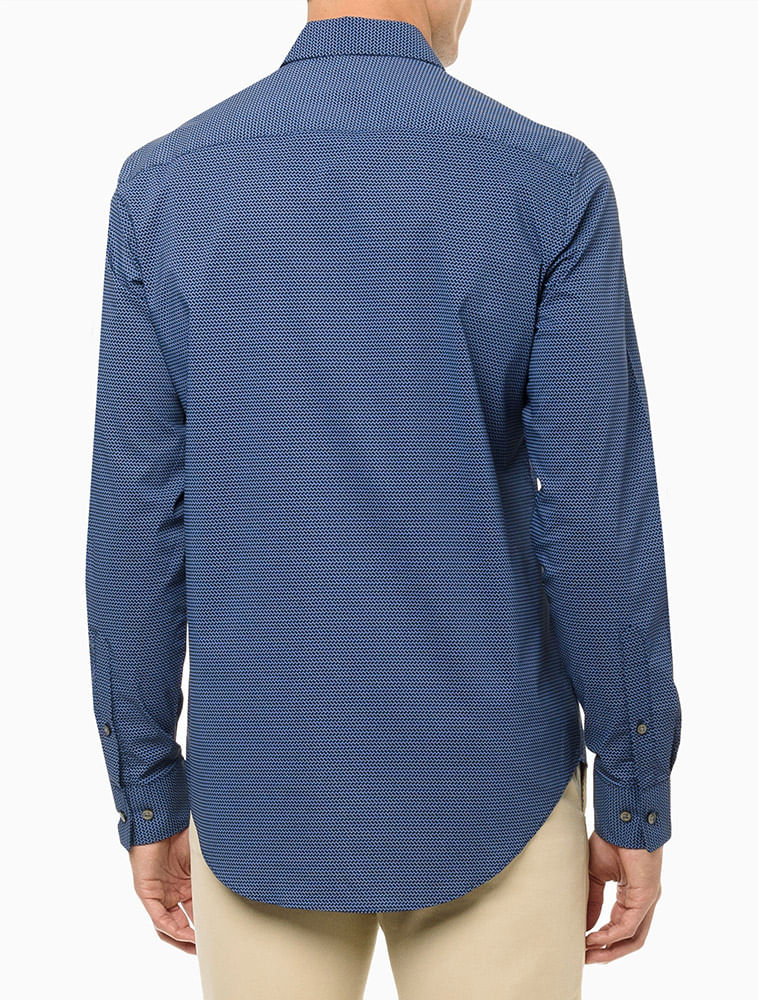 Camisa Slim Ml Mini Print Van Heusen