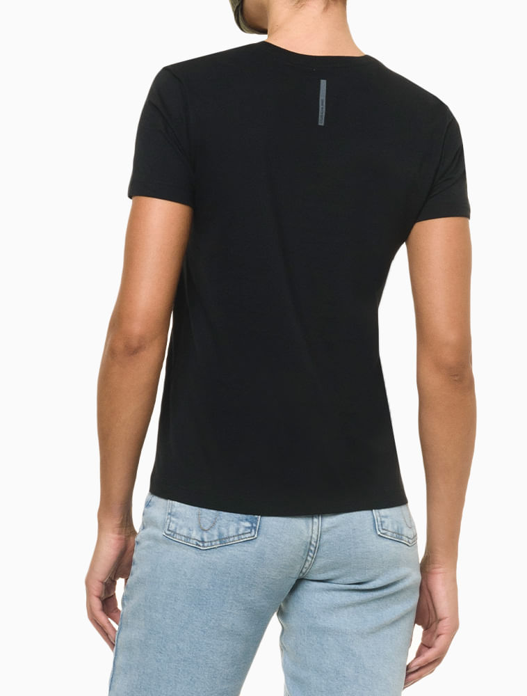 Blusa Feminina Essentials Estampa na Barra Calvin Klein Jeans - Preto