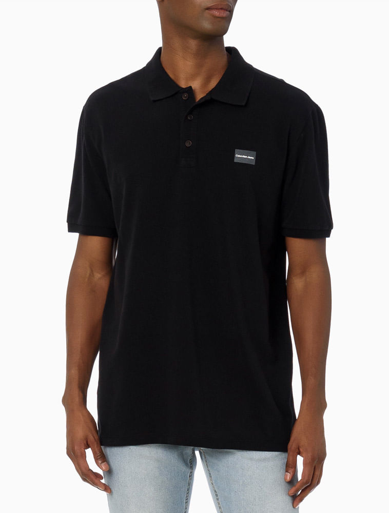 Camiseta Polo Masculina em Piquet Calvin Klein Jeans - Preto