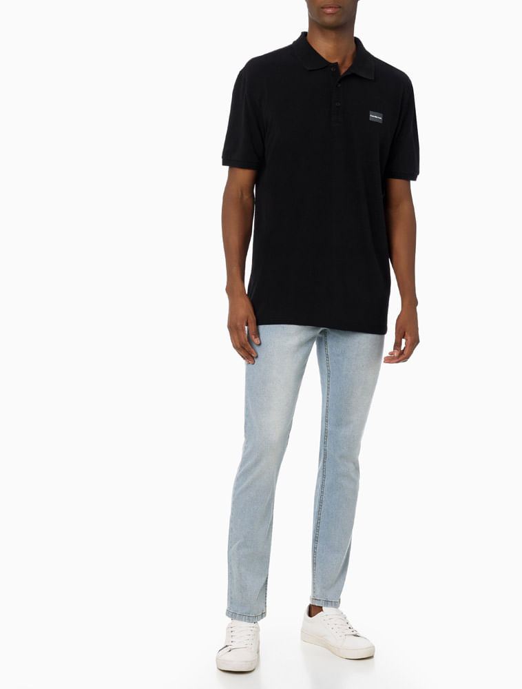 Camiseta Polo Masculina em Piquet Calvin Klein Jeans - Preto