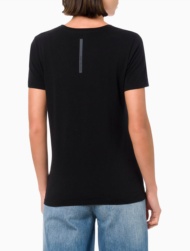 Blusa Feminina Slim Logo Centralizado Calvin Klein Jeans - Preto
