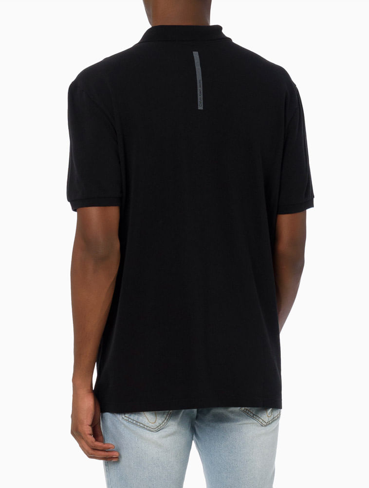 Camiseta Polo Masculina em Piquet Calvin Klein Jeans - Preto