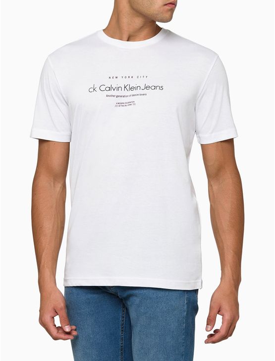 Camiseta Masculina New York City Calvin Klein Jeans - Branco Camiseta Masculina New York City Calvin Klein Jeans Branco Ggg
