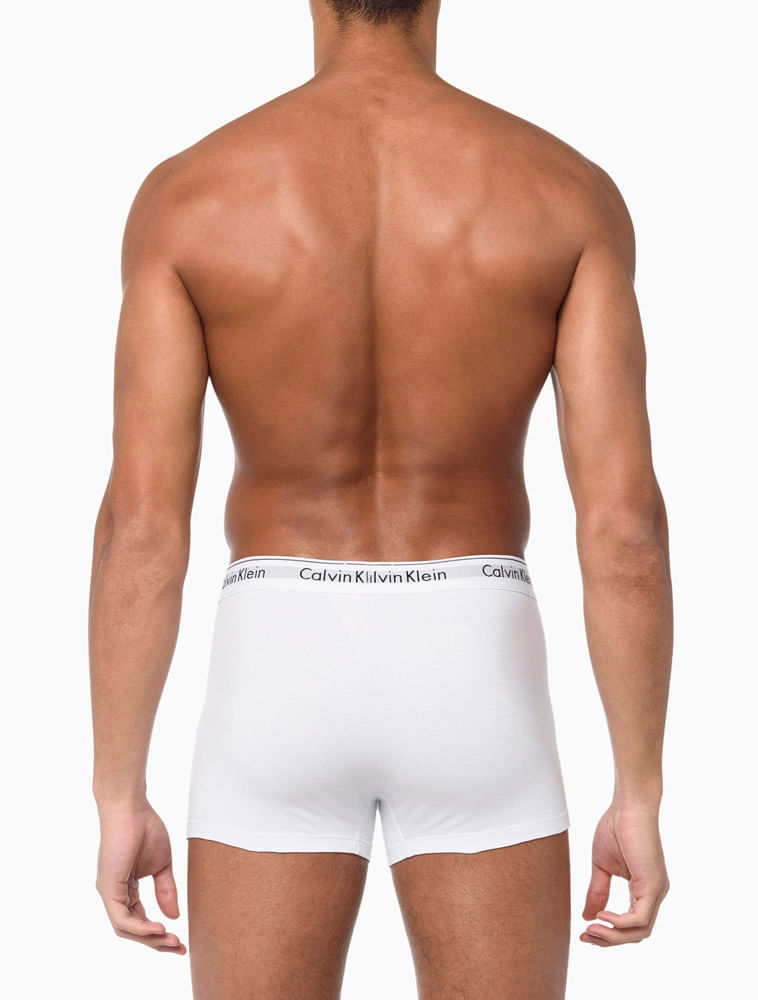 Kit 1 Camiseta Masculina e 2 Cuecas Trunk - Branco