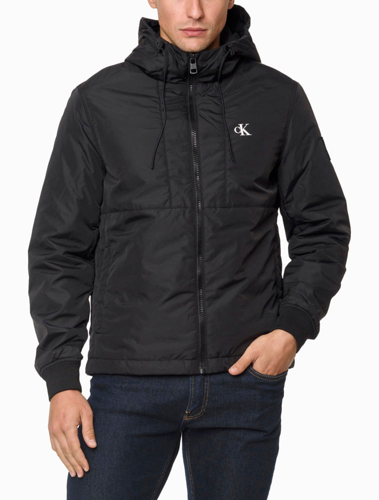 Jaqueta Masculina Logo No Peito Calvin Klein - Preto