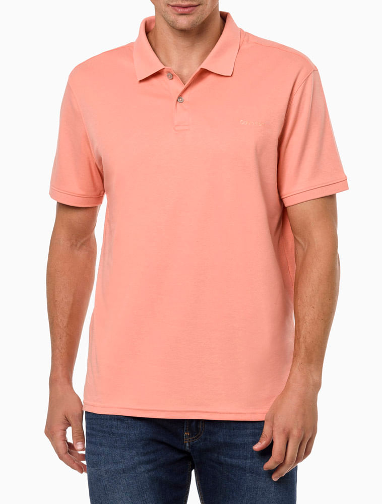 Camisa Masculina Polo Liquid Touch Calvin Klein - Rosa Médio