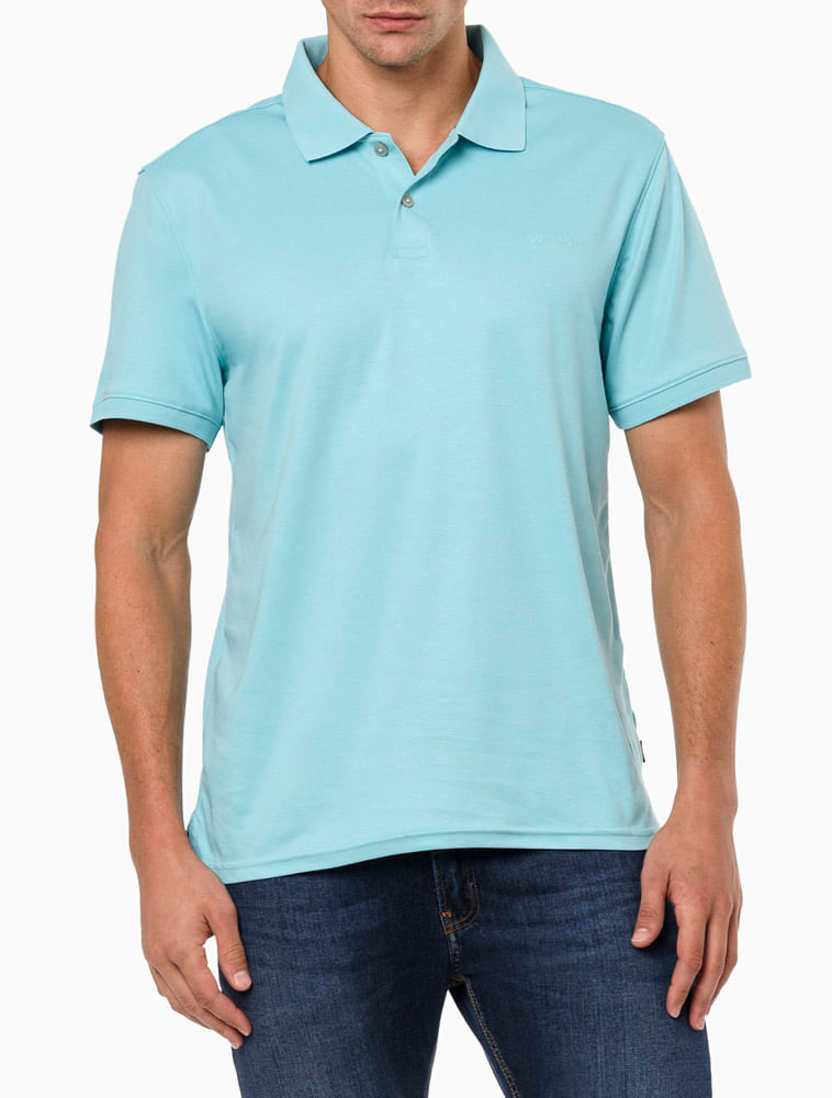 Camisa Masculina Polo Liquid Touch Calvin Klein - Verde Agua