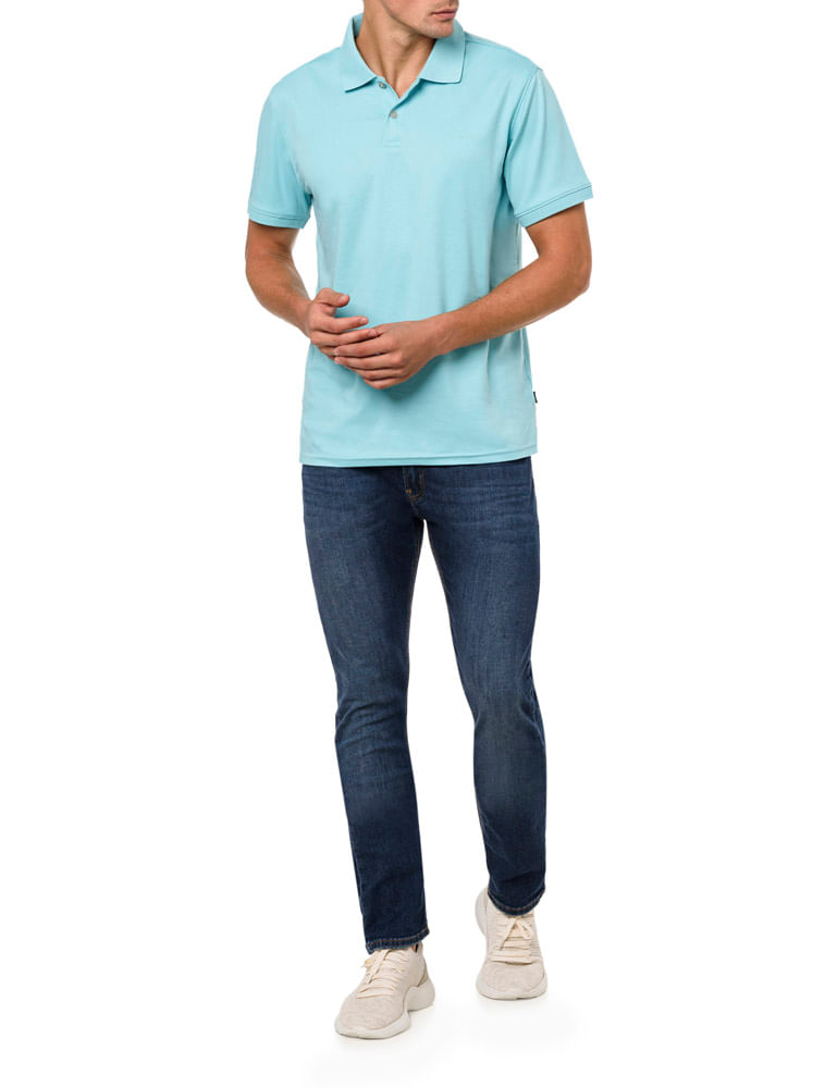 Camisa Masculina Polo Liquid Touch Calvin Klein - Verde Agua