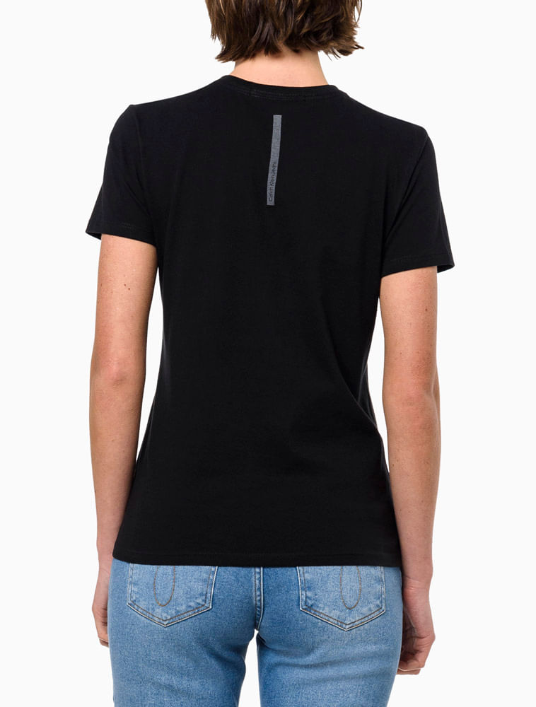 Blusa Feminina Slim Estampa Faixa Ck Reissue Calvin Klein Jeans - Preto