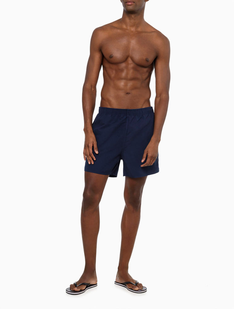 Short Praia Masculino Liso Calvin Klein Swimwear - Azul Marinho