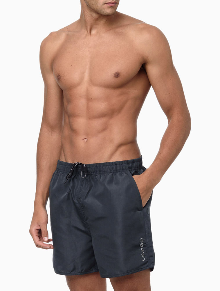 Short Praia Masculino Liso Calvin Klein Swimwear - Azul Marinho