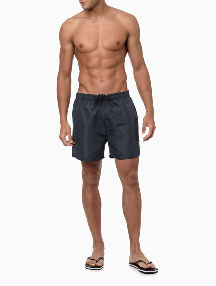 Short Praia Masculino Liso Calvin Klein Swimwear - Azul Marinho