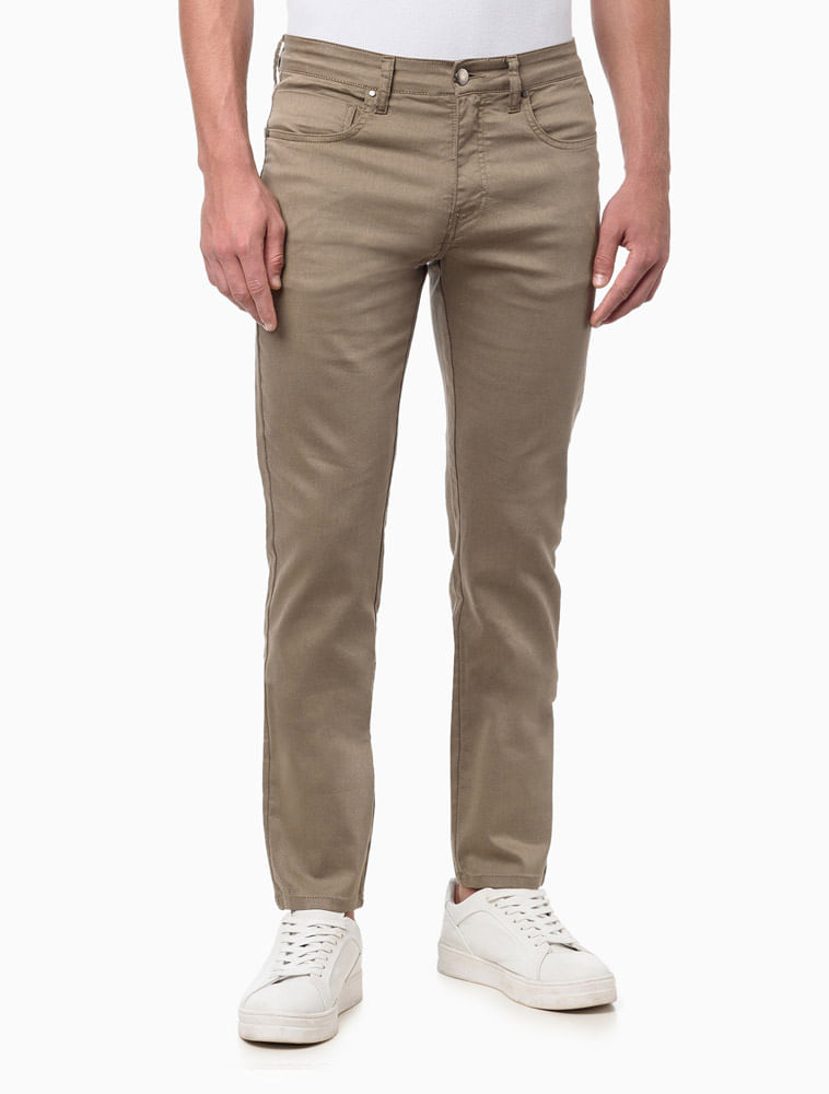 Calça Masculina 5 Pockets Lisa Calvin Klein - Caqui Medio