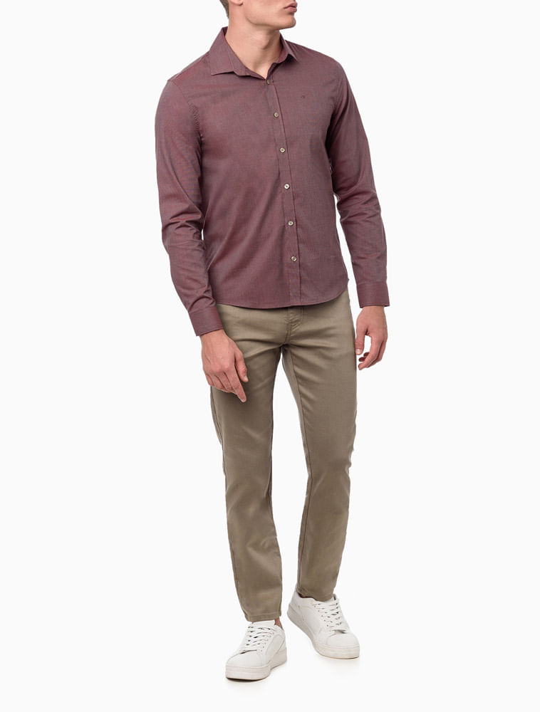 Calça Masculina 5 Pockets Lisa Calvin Klein - Caqui Medio