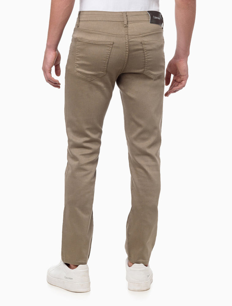 Calça Masculina 5 Pockets Lisa Calvin Klein - Caqui Medio