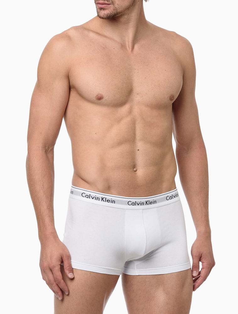 Kit 1 Camiseta Masculina e 2 Cuecas Trunk - Branco