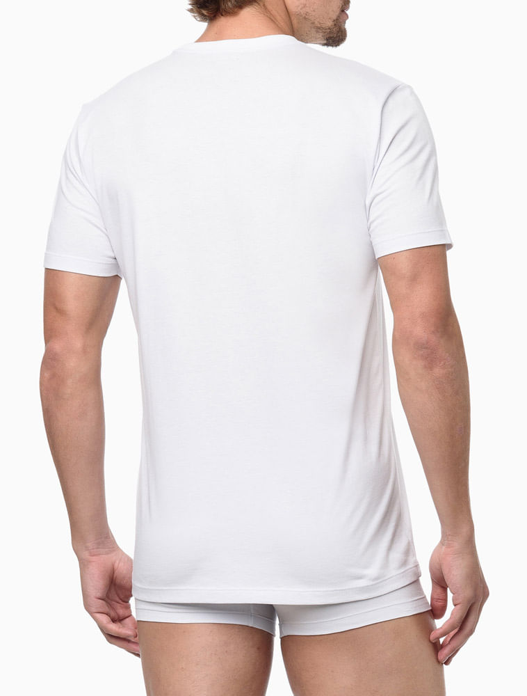 Kit 1 Camiseta Masculina e 2 Cuecas Trunk - Branco