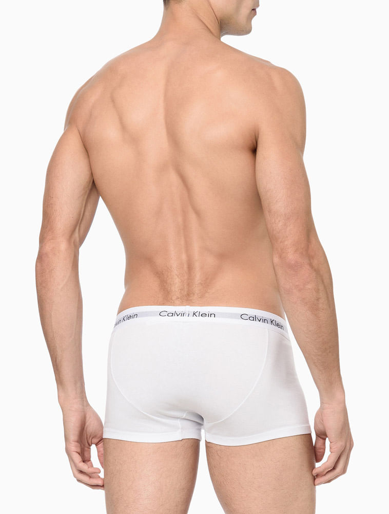 Kit 4 Underwear Trunk Classic Cintura Baixa Com Elastano Elástico Cueca Calvin Klein - Branco