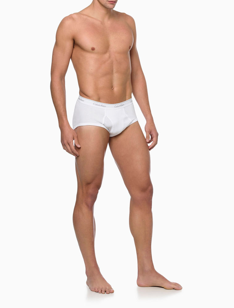 Kit 3 Cuecas Brief Cotton Rib Calvin Klein - White