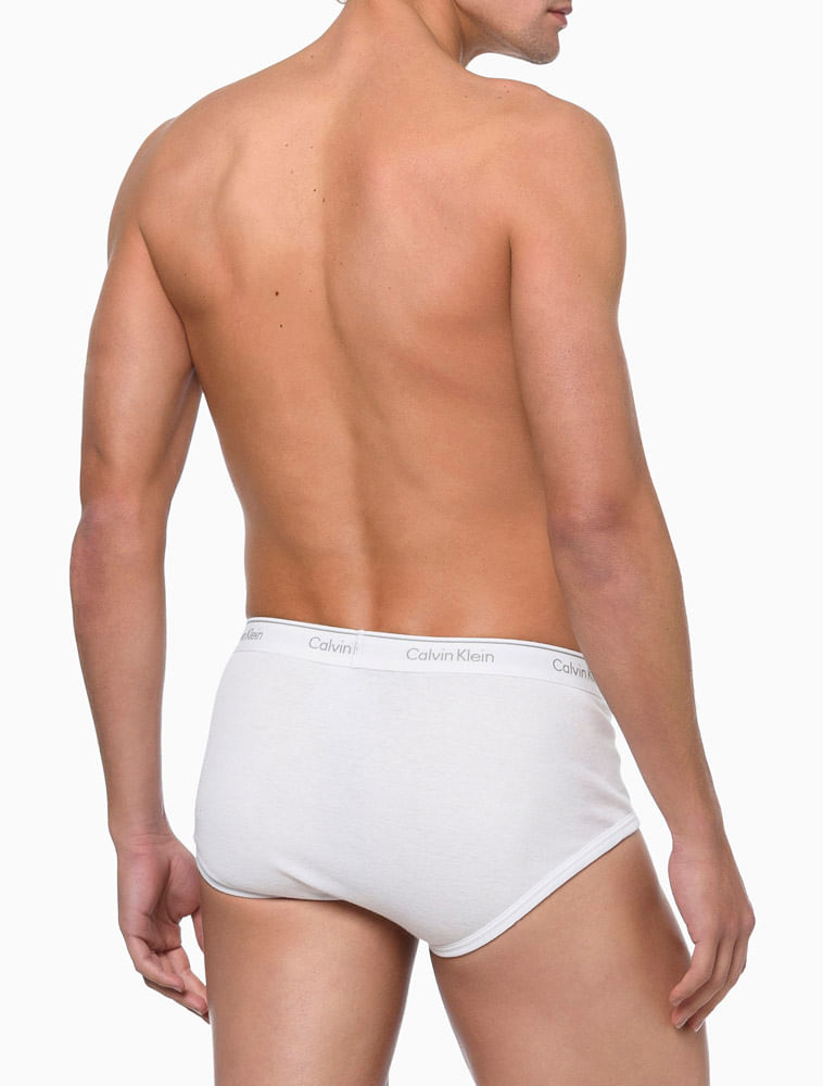 Kit 3 Cuecas Brief Cotton Rib Calvin Klein - White