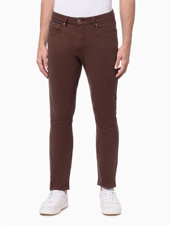 Calça Masculina 5 Pockets Slim Moletom Calvin Klein Jeans – Marrom Calça Masculina 5 Pockets Slim Moletom Calvin Klein Jeans Marrom 40