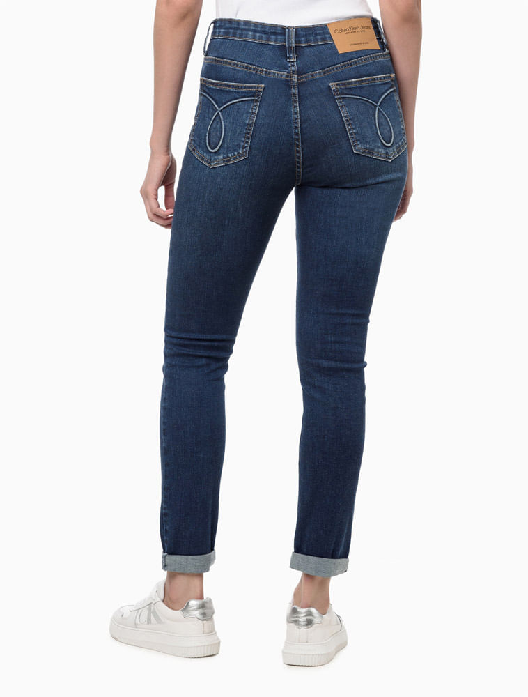 Calça Jeans Feminina New Skinny Embossed Calvin Klein Jeans - Marinho