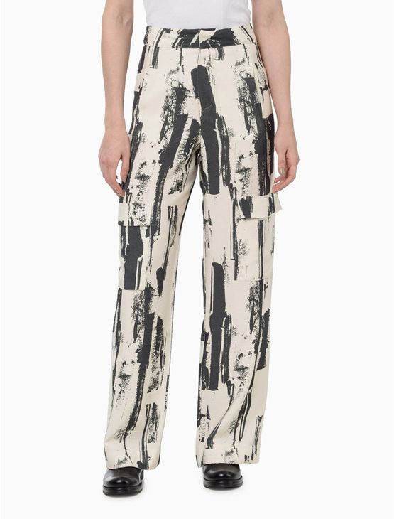 Calça Feminina Cargo Estampa Concreto Calvin Klein Jeans - Areia Calça Feminina Cargo Estampa Concreto Calvin Klein Jeans Areia 36