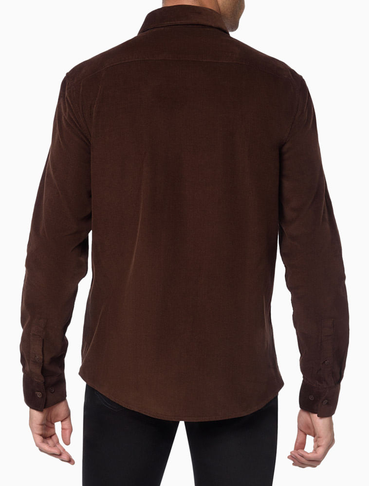 Camisa Masculina Manga Longa Slim Veludo Cotelê Calvin Klein