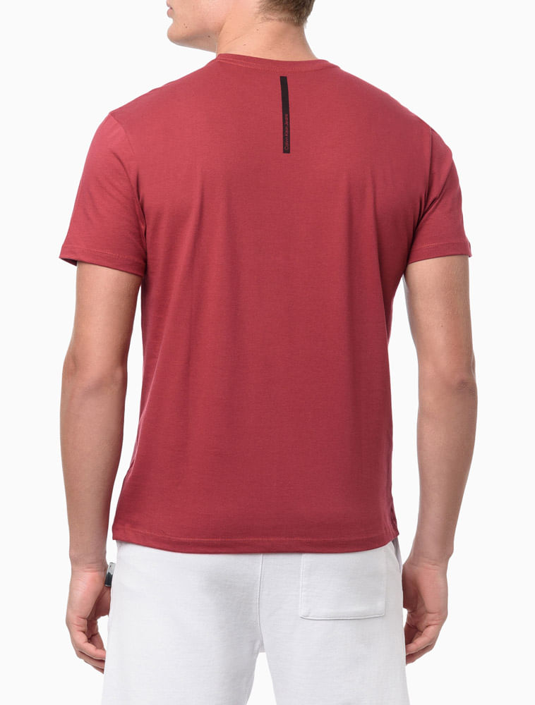 Camiseta Masculina Manga Curta Logo Básico Calvin Klein Jeans - Vermelho Escuro