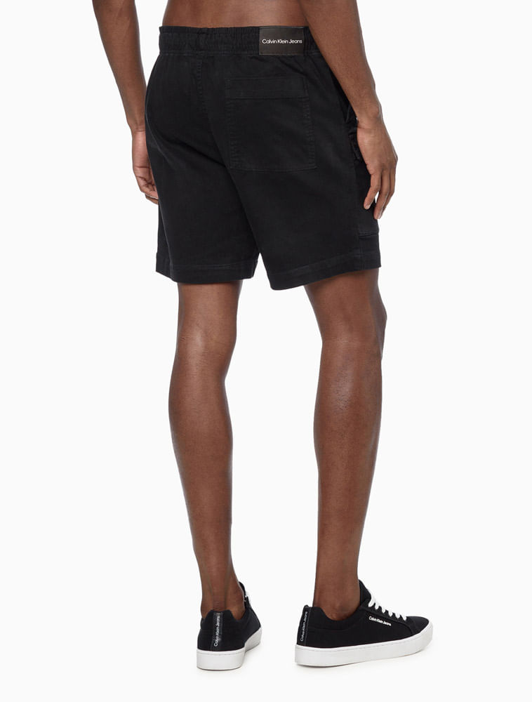 Shorts Masculino Color Moletom Cargo Calvin Klein Jeans - Preto