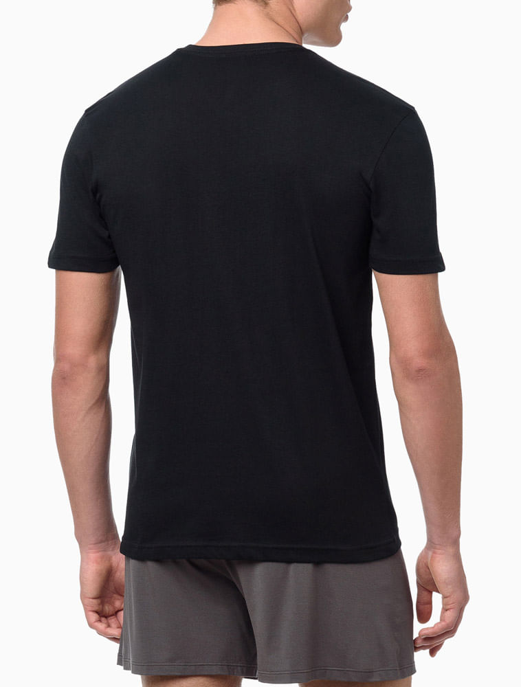 Kit 2 Camisetas V-Neck - Preto / Branco