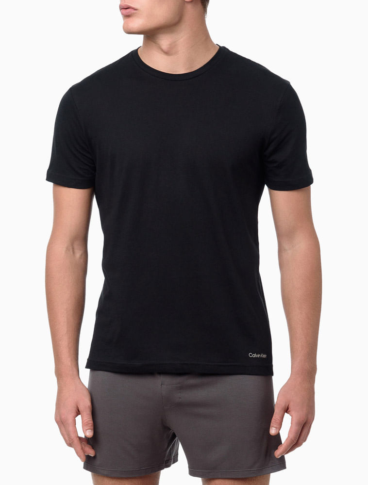 Kit 2 Camisetas Crew-Neck - Preto / Branco