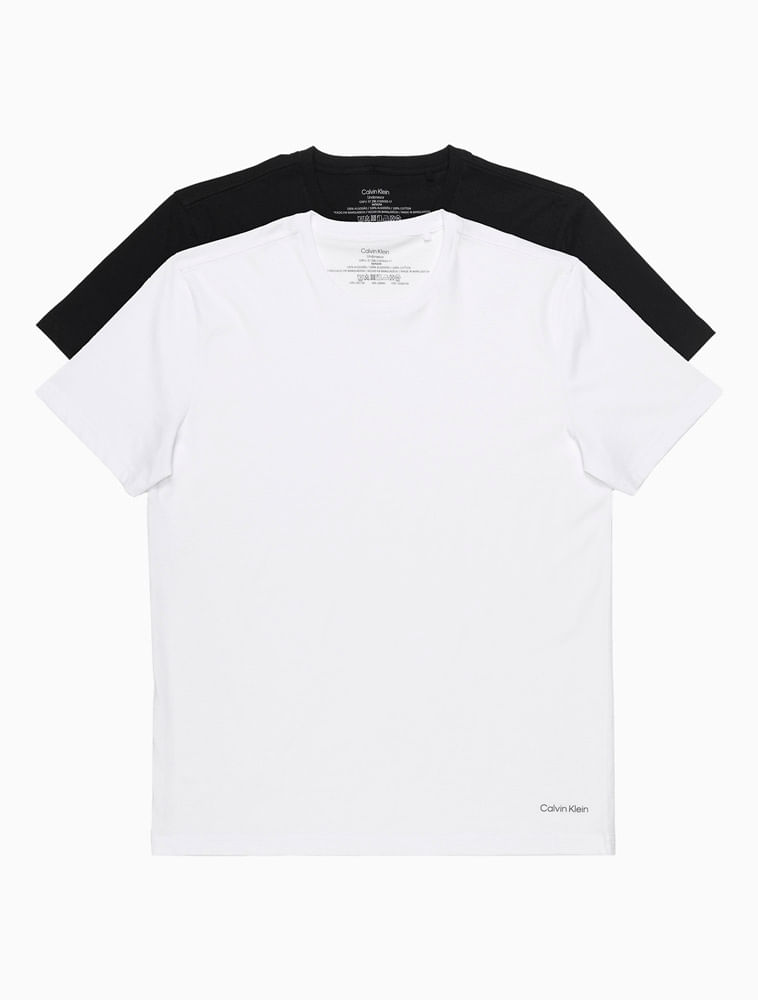 Kit 2 Camisetas Crew-Neck - Preto / Branco