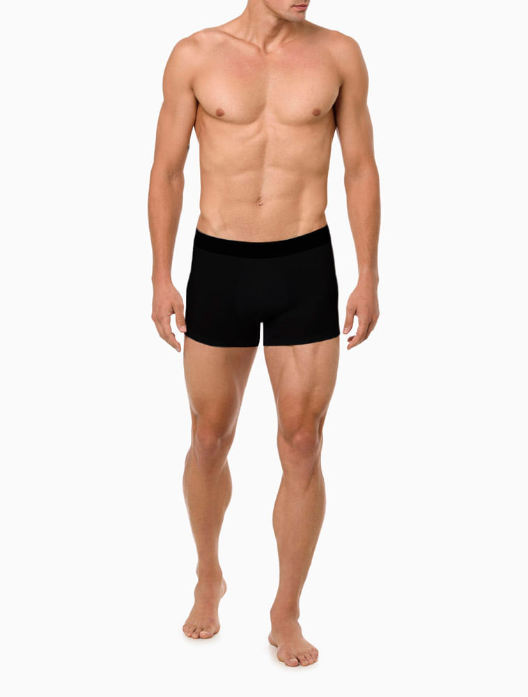 Cueca Trunk Cotton Pure Black Calvin Klein Underwear - Preto