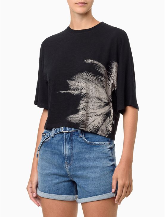 Camiseta Feminina Estampa Coqueiro – Preto Camiseta Feminina Estampa Coqueiro Preto Pp