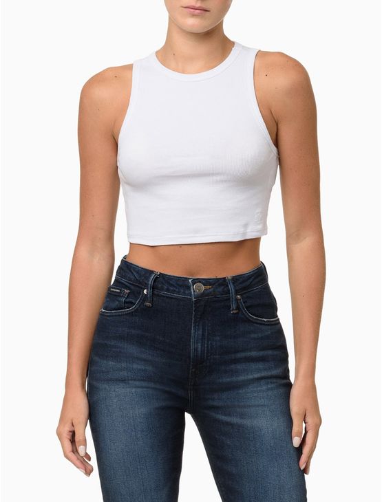 Regata Feminina Cropped Ribana – Branco Regata Feminina Cropped Ribana Branco Gg