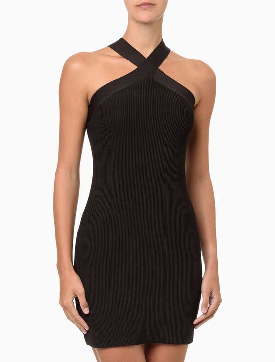 Vestido Feminino Tricot Decote Cruzado Calvin Klein Jeans - Preto Vestido Feminino Tricot Decote Cruzado Calvin Klein Jeans Preto Pp