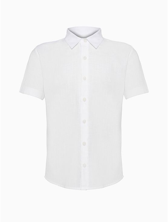 Camisa Menino Algodão Flamê – Branco Camisa Menino Algodão Flamê Branco 14
