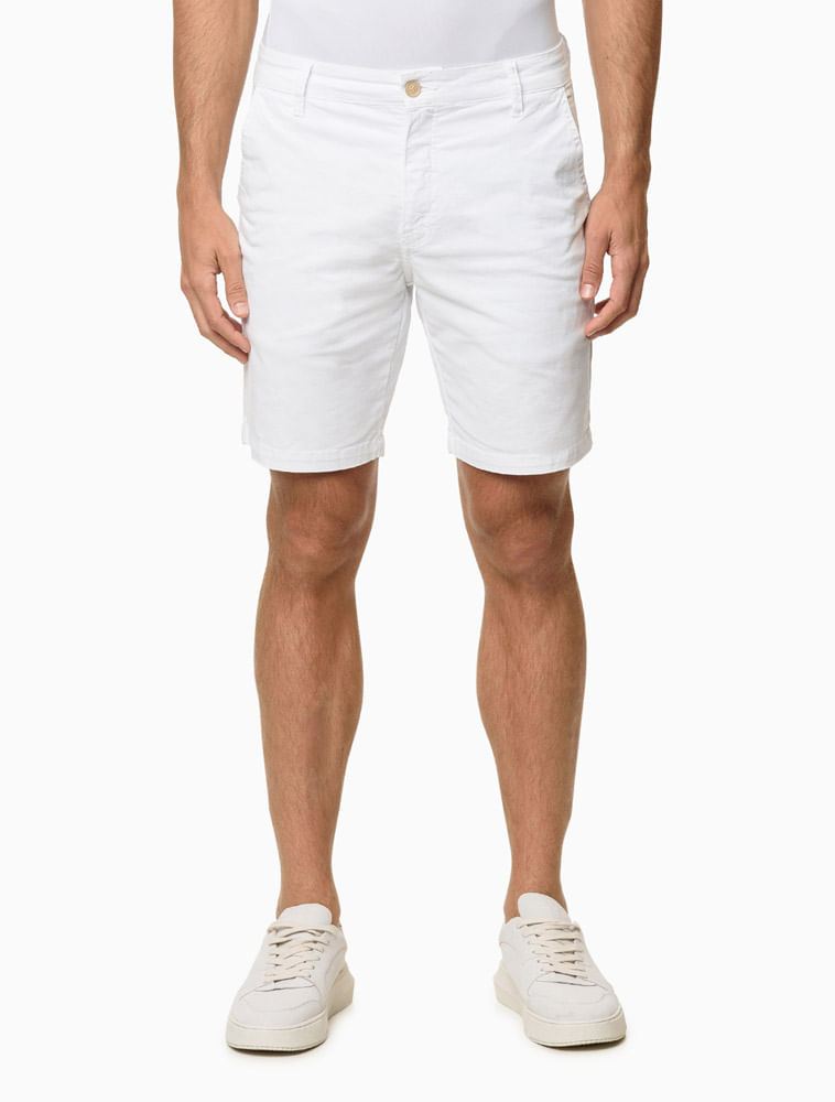 Bermuda Masculina Color Chino Calvin Klein - Branco 2 - Bermuda Masculina Color Chino Calvin Klein Branco 2 50