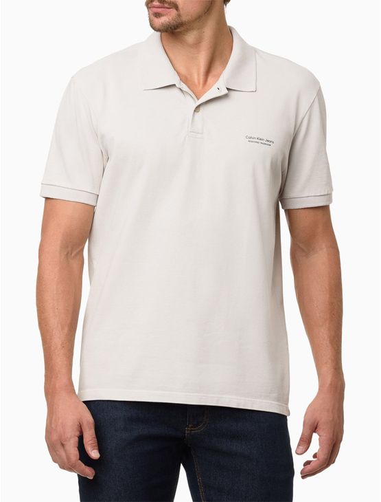 Polo Masculina Micrologo Registered Calvin Klein Jeans – Areia Polo Masculina Micrologo Registered Calvin Klein Jeans Areia p