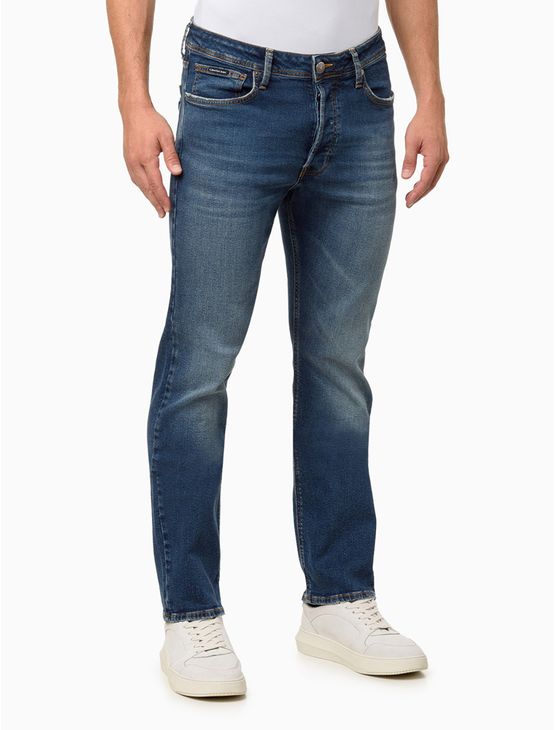 Calça Jeans Masculina Straight Filigrana Embossed – Marinho Calça Jeans Masculina Straight Filigrana Embossed Marinho 36