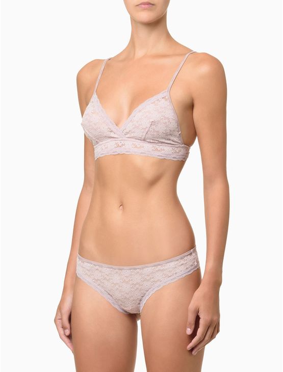 Sutiã Triângulo Micrologo Lace Calvin Klein Underwear - Rosa Médio Sutiã Triângulo Micrologo Lace Calvin Klein Underwear Rosa Médio g