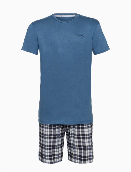 Pijama Menino Visco Camiseta Xadrez – Azul Médio Pijama Menino Visco Camiseta Xadrez Azul Médio 8/10