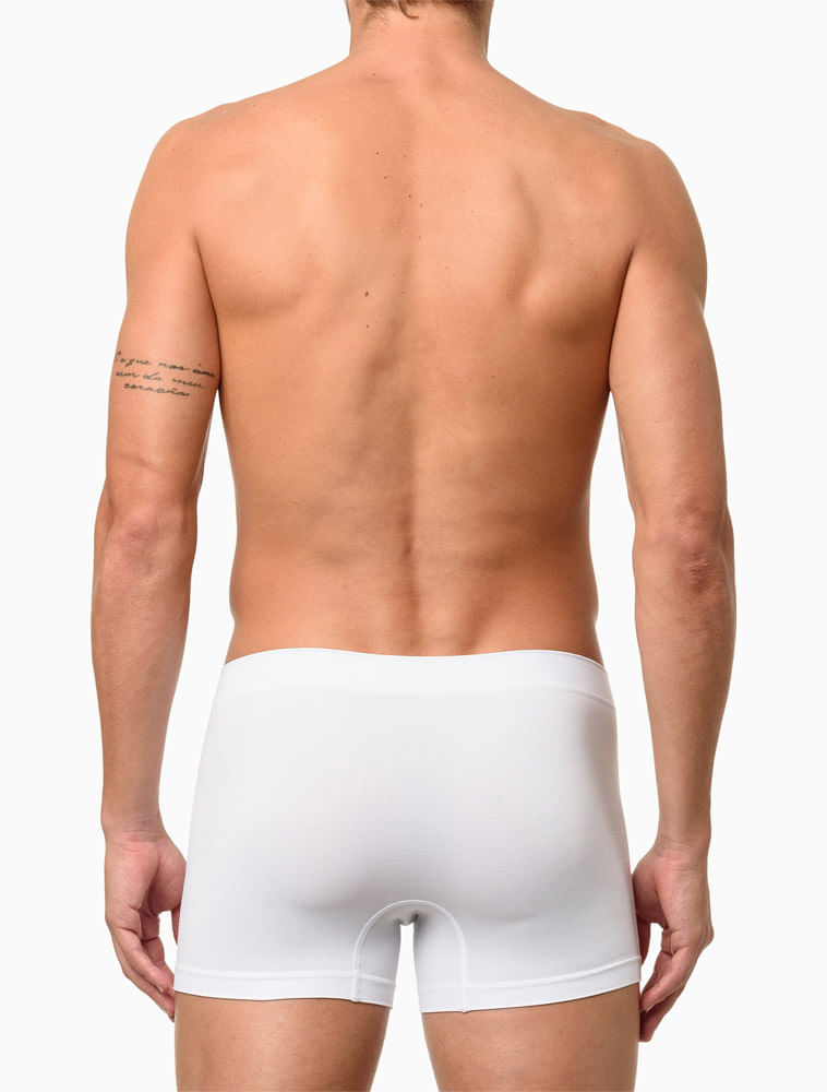 Kit 3 Cuecas Low Rise Trunk Seamless Micro Calvin Klein Underwear - Branco/Indigo/Mescla
