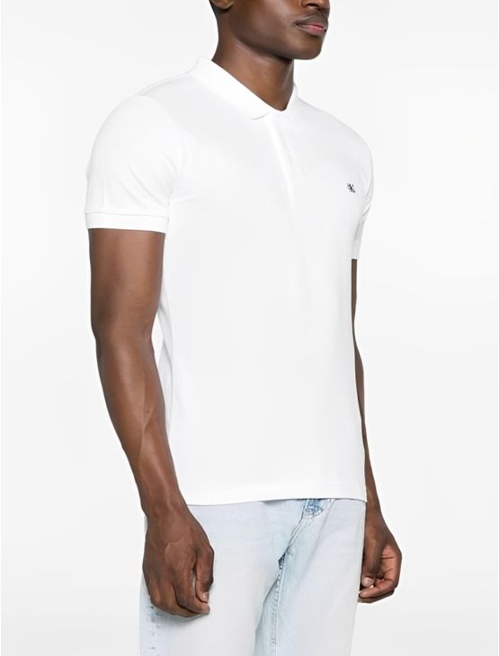 Polo Masculina Stretch Bordado Calvin Klein Jeans - Branco Polo Masculina Stretch Bordado Calvin Klein Jeans Branco Ggg