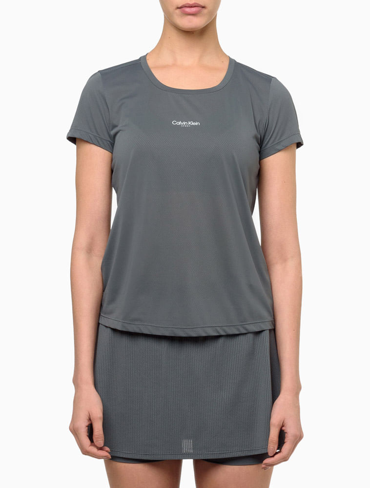 Camiseta Feminina Texturizada Calvin Klein Sport - Grafite